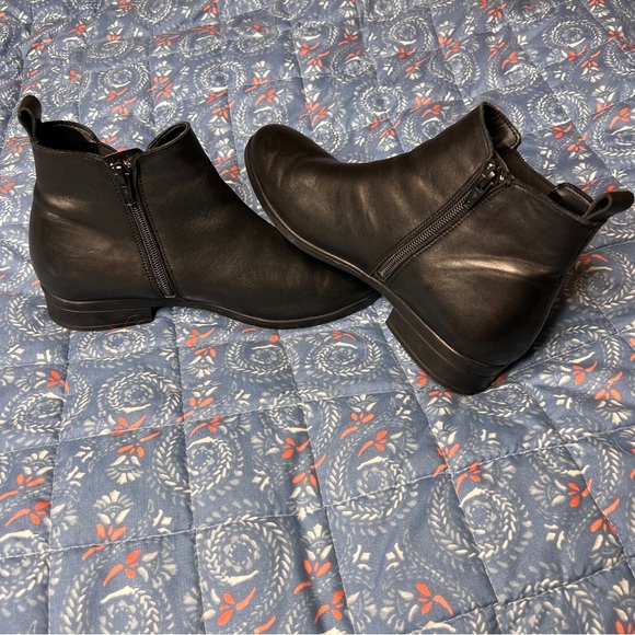 Aldo Ankle Boots Leather-Look 9.5 Black Wicoenia Block Heel - Picture 5 of 8